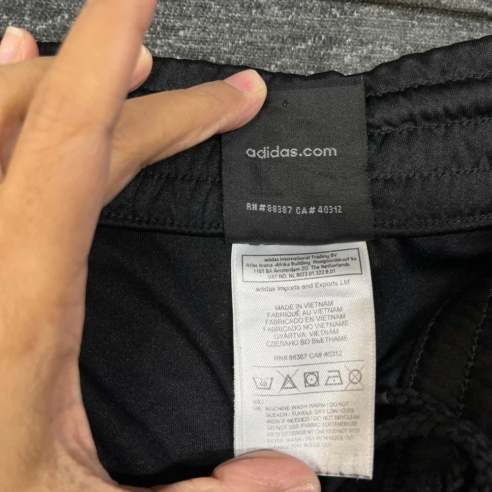 Adidas Climalite Track Pants Men's Black Elastic Waist Athletic Sportswear - XL